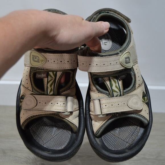 Footjoy Woman's Golf Cleat Sandal Tan & Green Size 7 - Picture 7 of 7